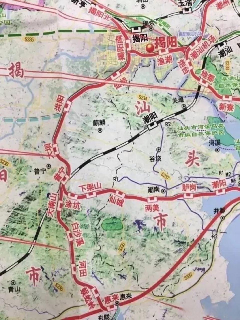 粤东四市城际铁路规划图,揭阳半个小时可到汕头,潮州