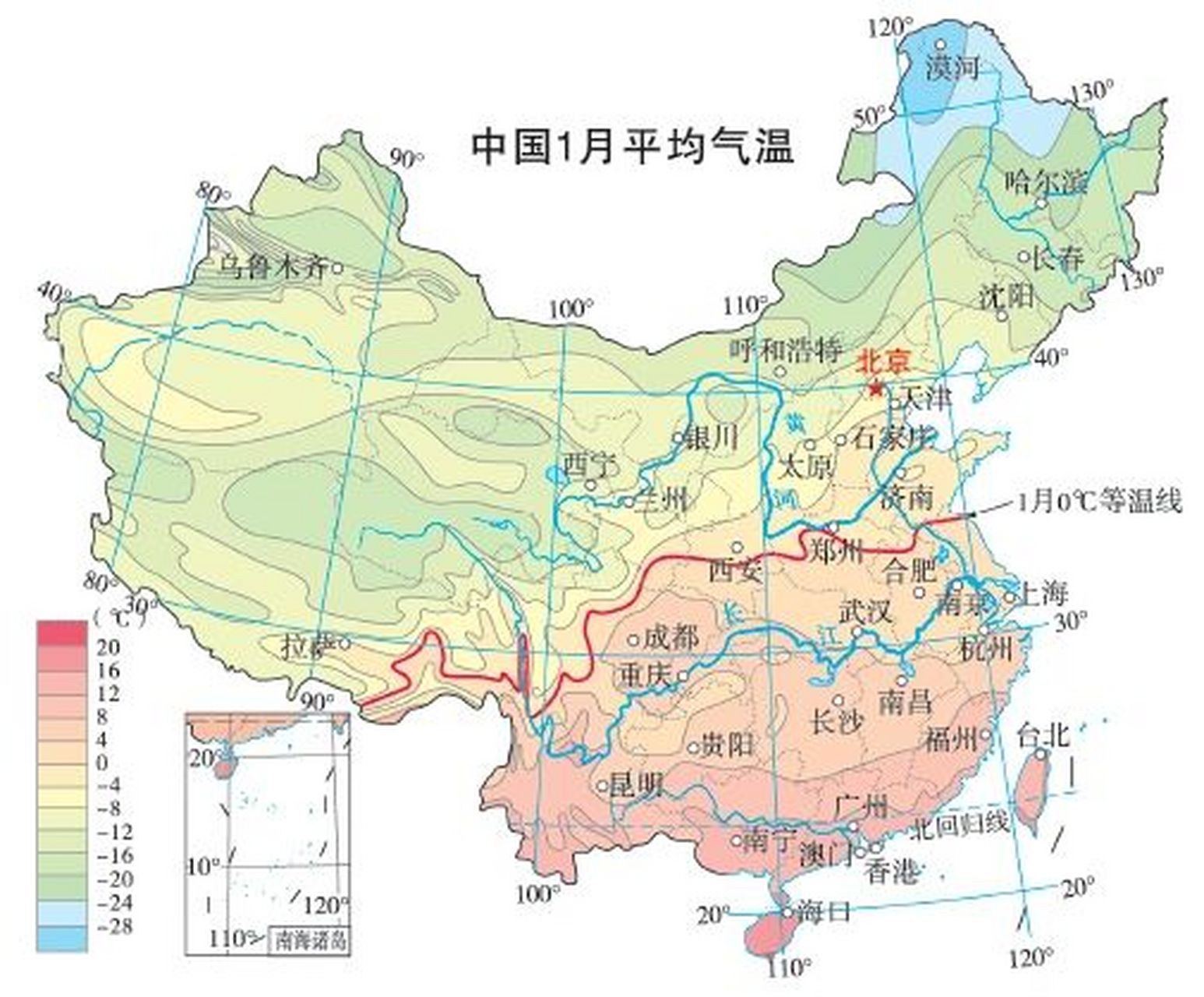 中國溫度帶&最熱月&最冷月溫度圖分享9015 圖一很重要哦6015