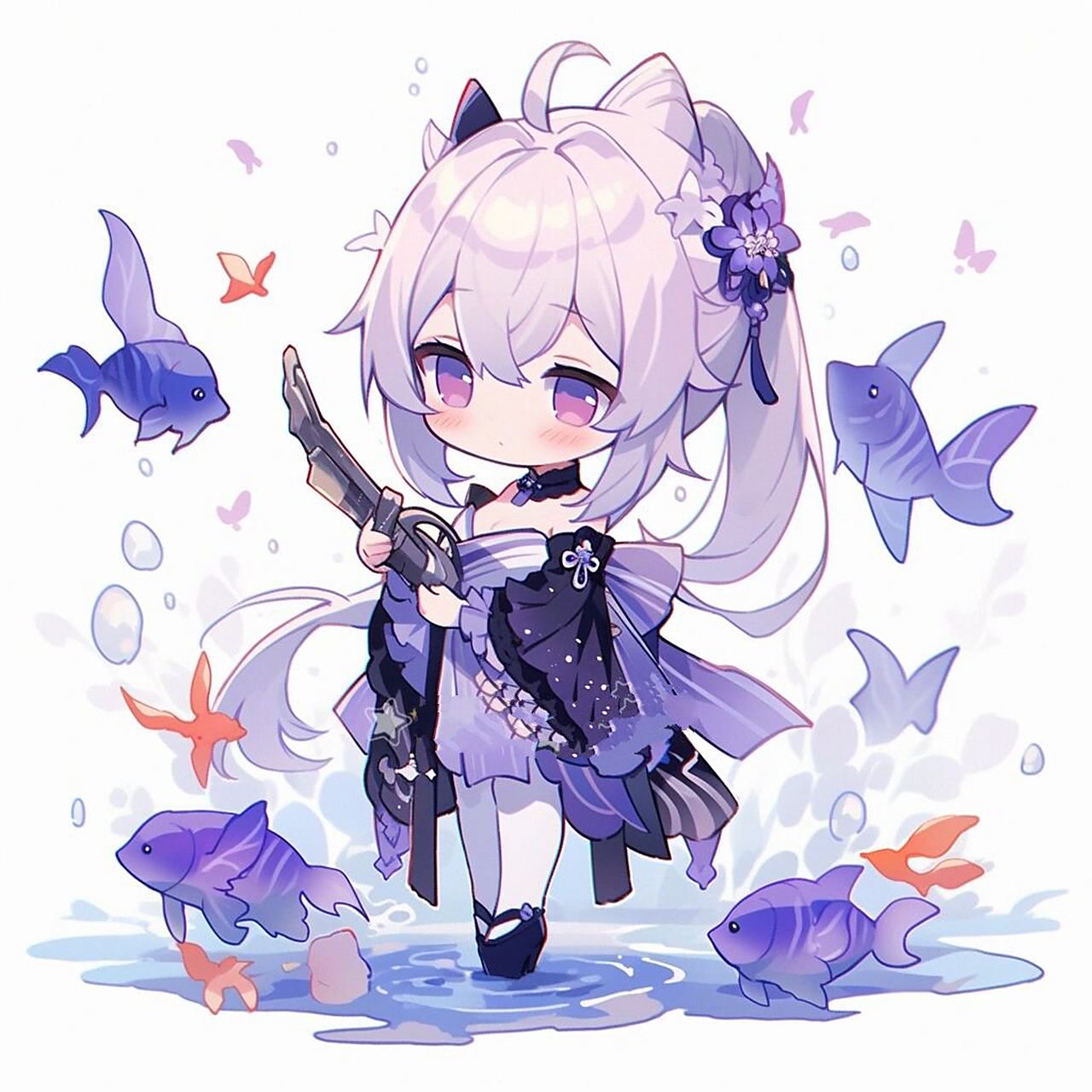 原神头像 | q版·多角色🎣 心海:鱼鱼那么可爱,为什么要钓它?!