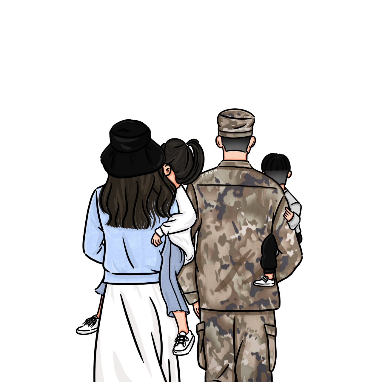 军娃 | 一家四口场景头像来啦 素材来源:～ 图片禁止任何改动 禁去