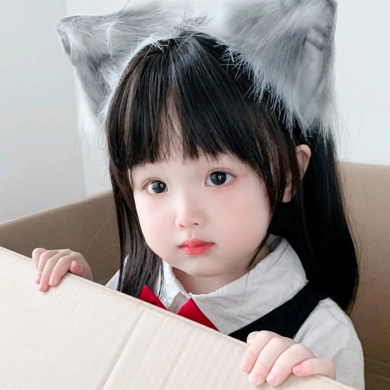 可爱精致娃娃小女孩儿微信情侣头像.