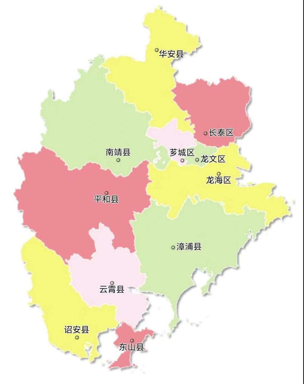 福建省各市政区图(五):漳州市 漳州市总面积1.