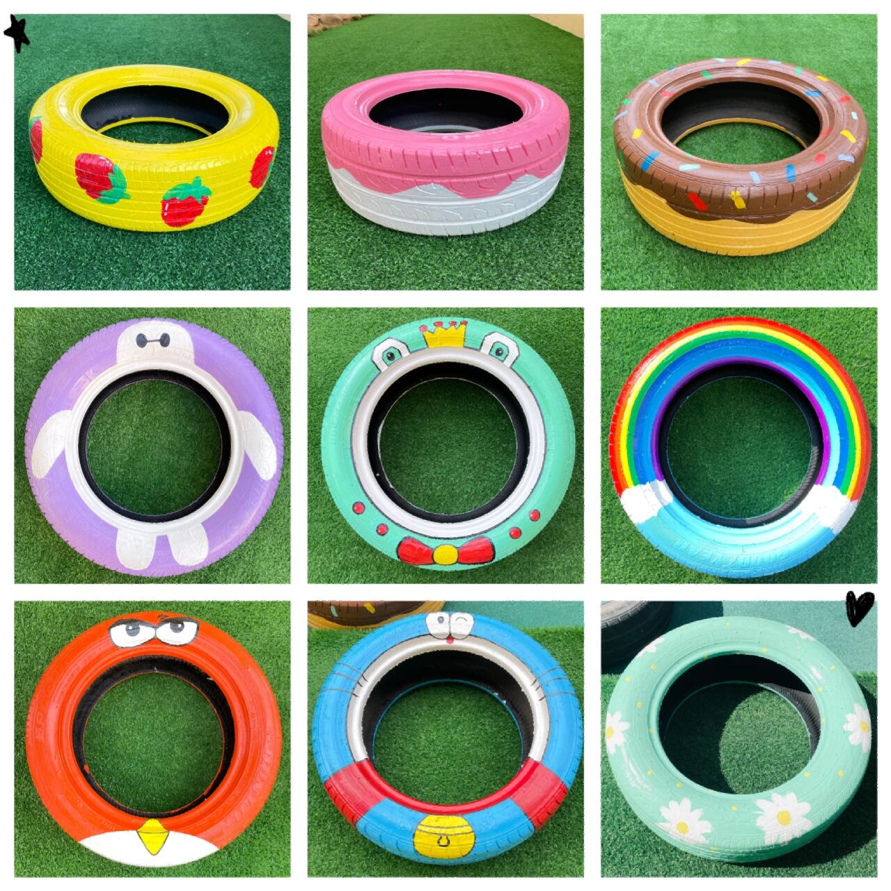 创意轮胎diy涂鸦