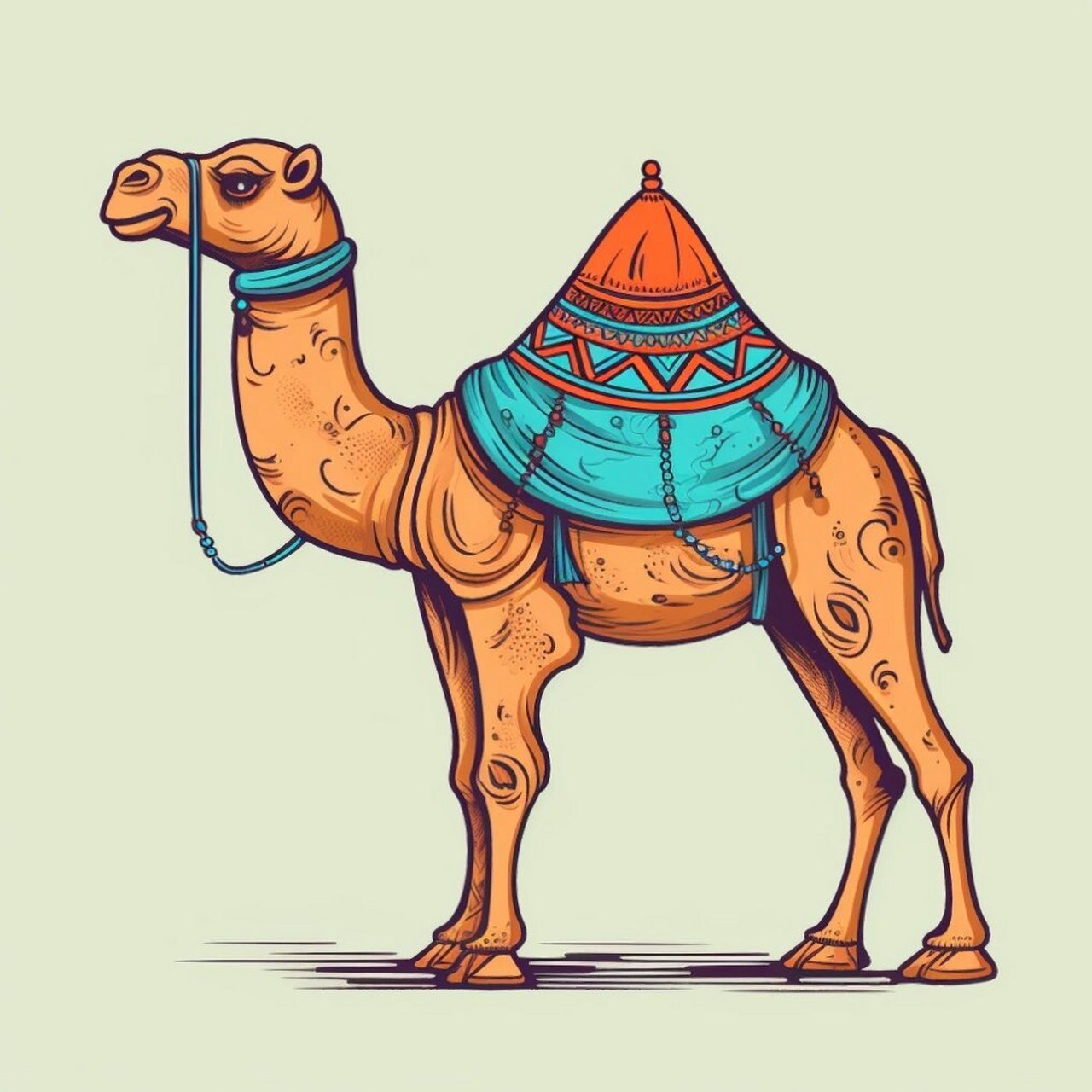 【ai简笔画】骆驼 骆驼的头都比较小,脖子很长.