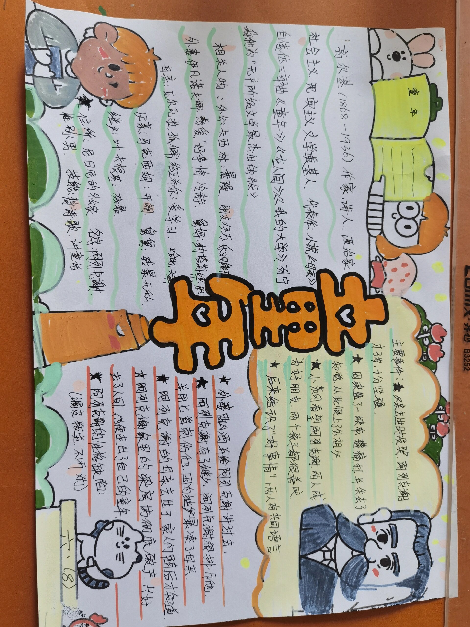 手抄报模板|高尔基的《童年》读书笔记