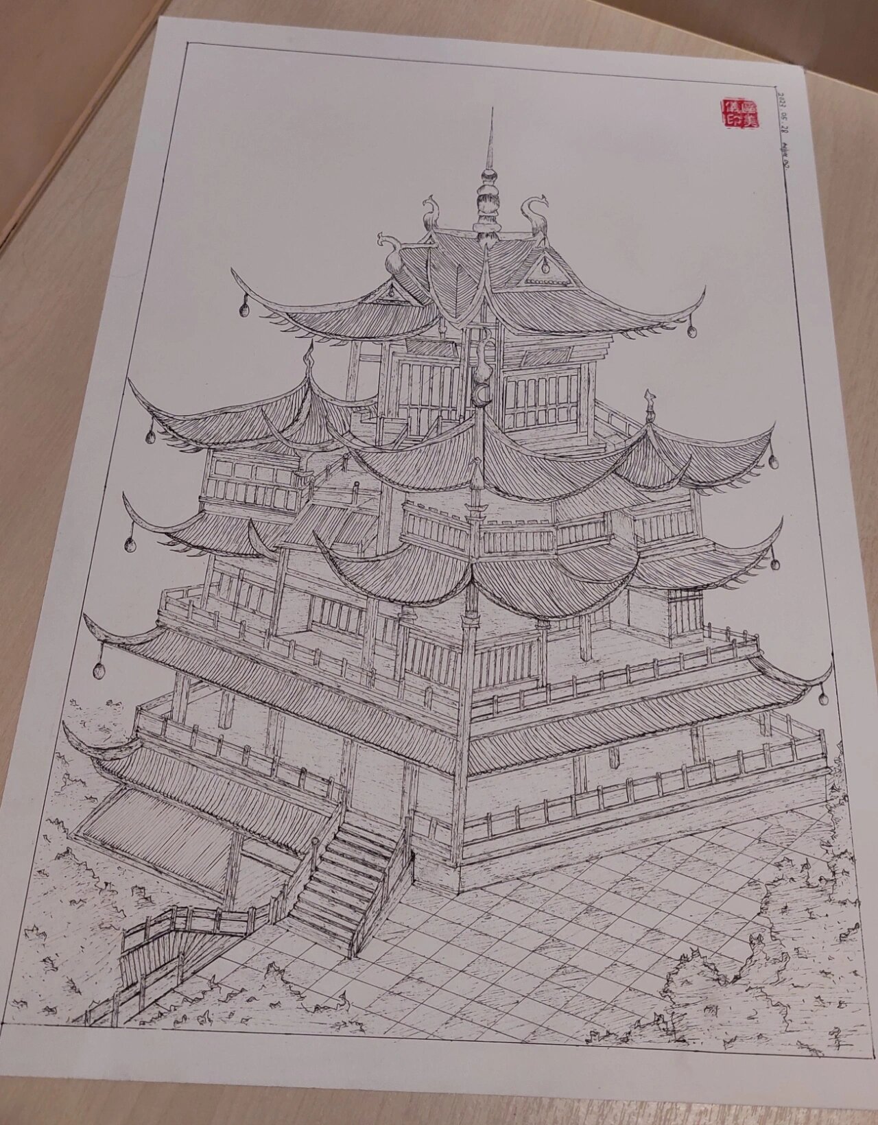 素描|古建筑 |钢笔画