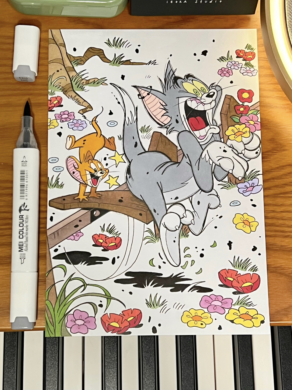 猫和老鼠|马克笔绘画 小时候看猫和老鼠喜欢杰瑞 觉得他聪明机智又