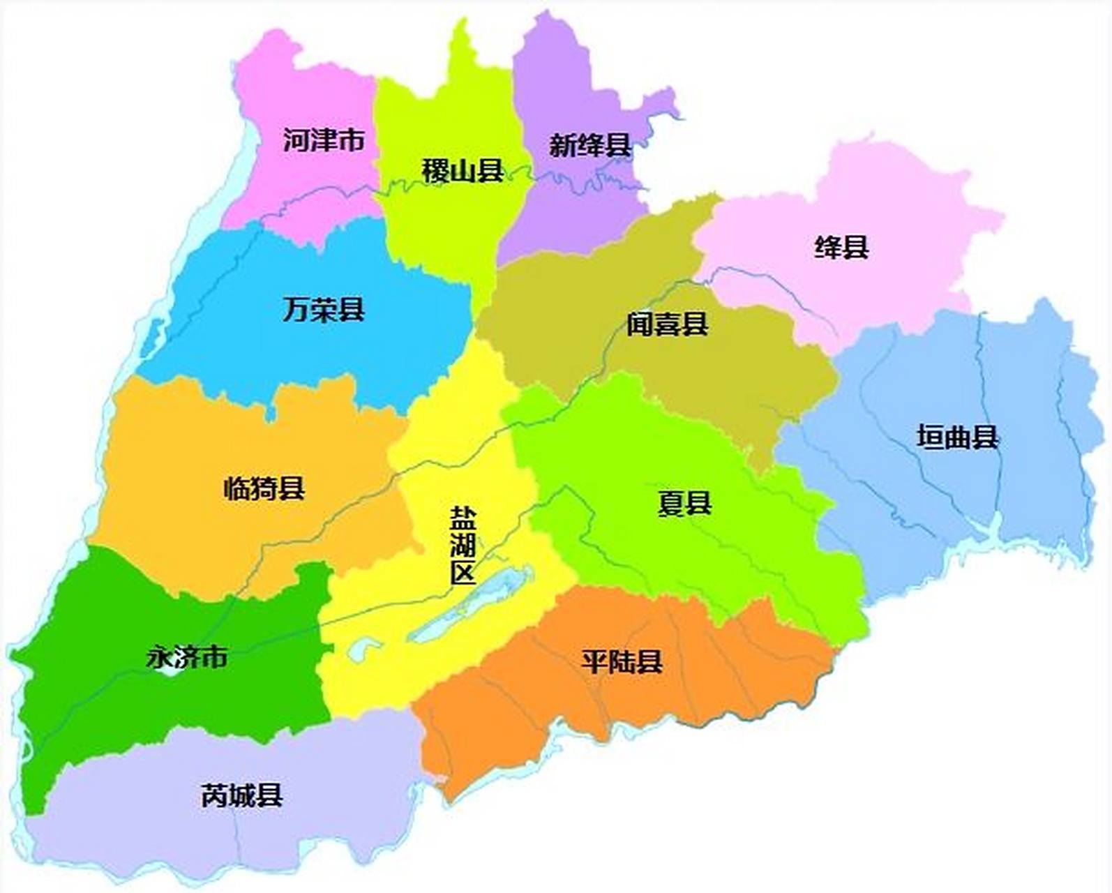 运城行政区划 运城市,山西省辖地级市,总面积为14182平方公里,常住