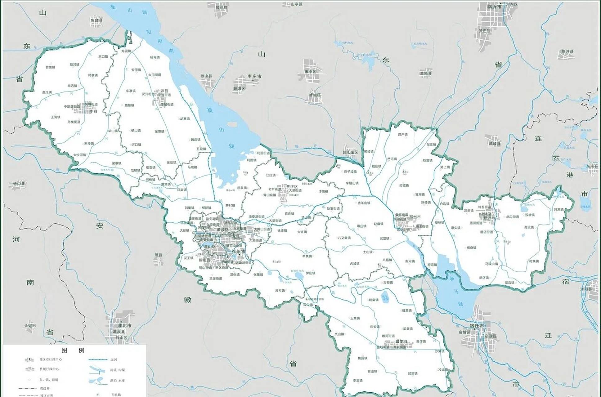 徐州城区地图一览 感觉中心城区偏居一隅