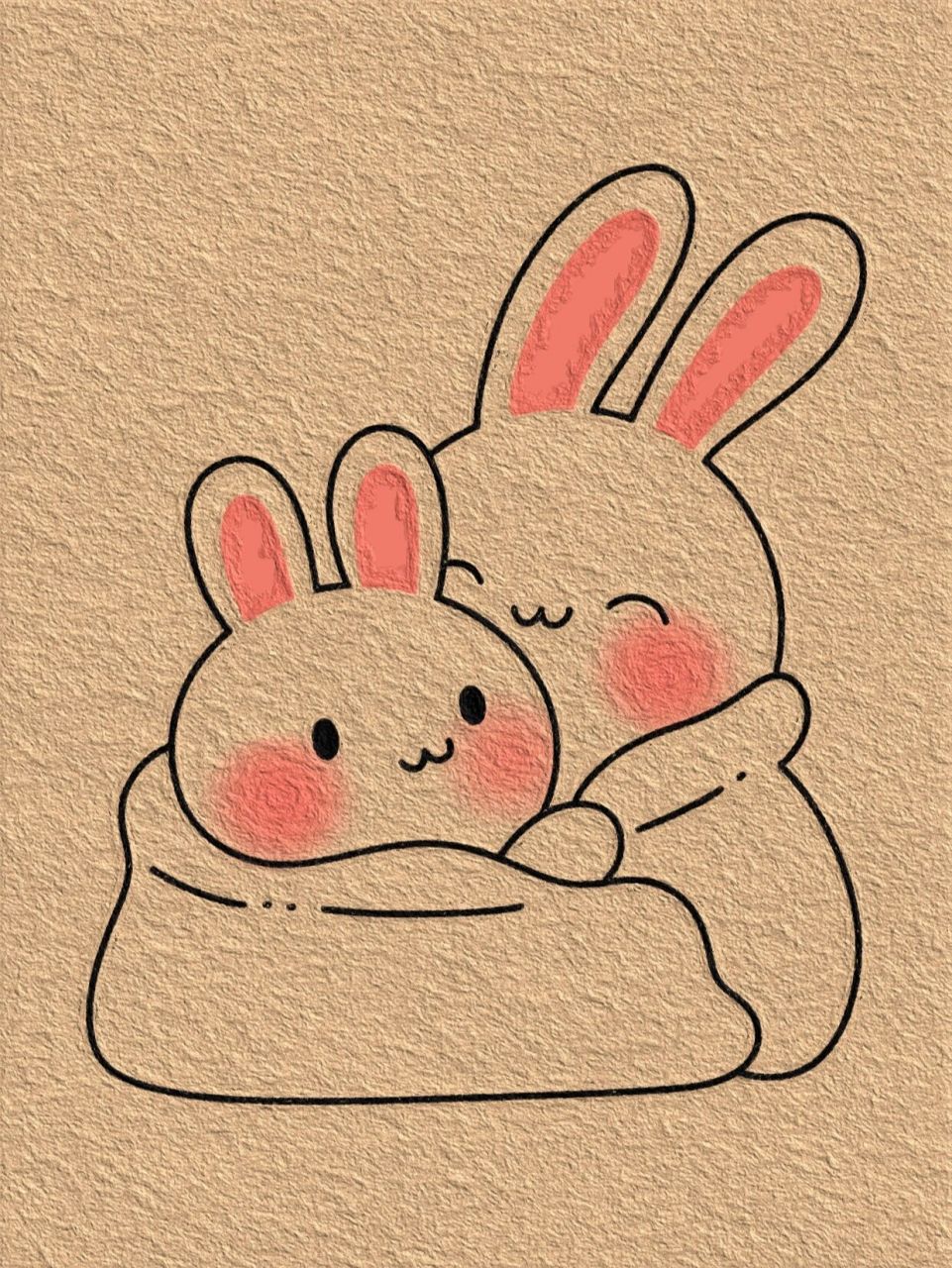 小兔子简笔画教程~妈妈的怀抱最温暖7215 投进妈妈的怀抱~幸福享