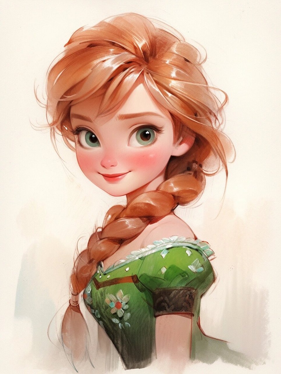 迪士尼公主头像系列 7615 冰雪奇缘之安娜公主 她是《冰雪奇缘》