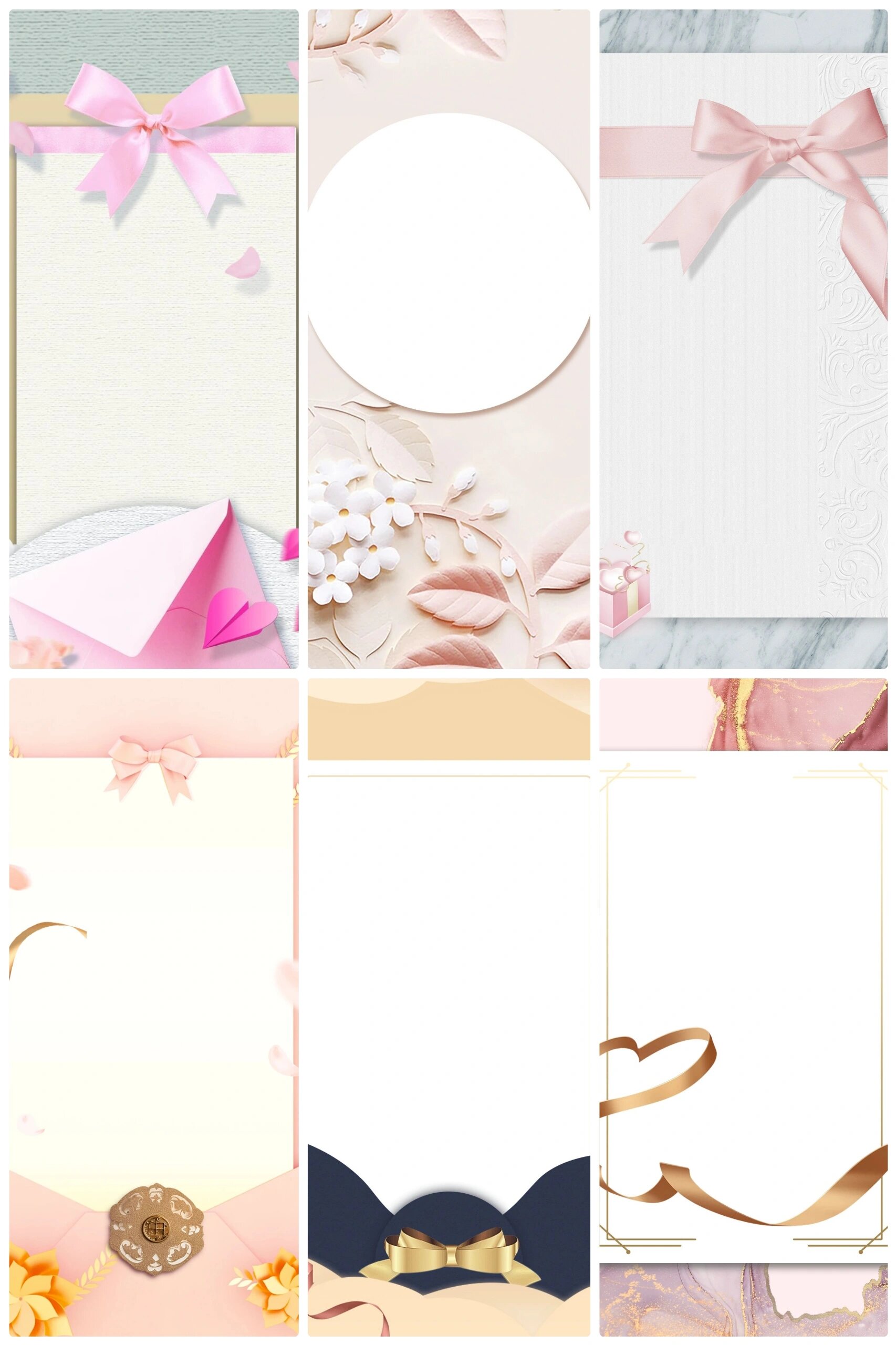 ✨简约高雅边框海报背景邀请函素材分享