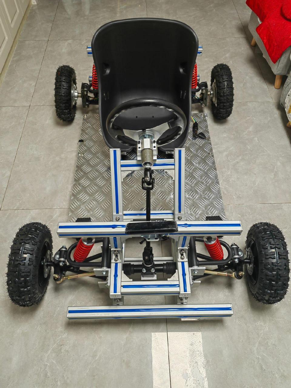 前后双叉臂卡丁车之底盘篇:底盘图纸尺寸,铝型材在jlc打样制作.