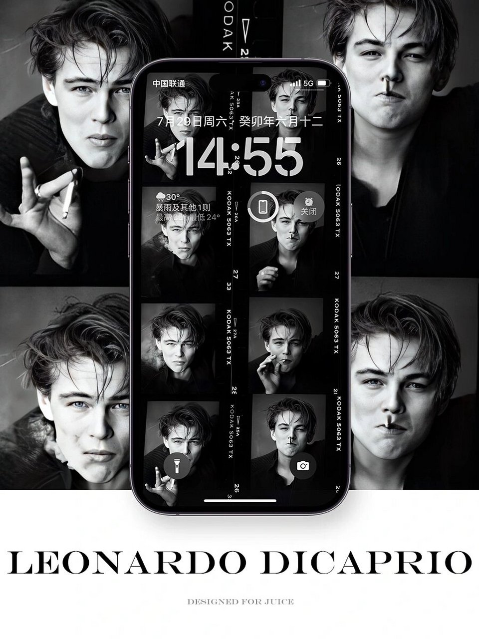 莱昂纳多 小李子 黑白 超高清壁纸 小李子吸烟镜头黑白系超高清壁纸