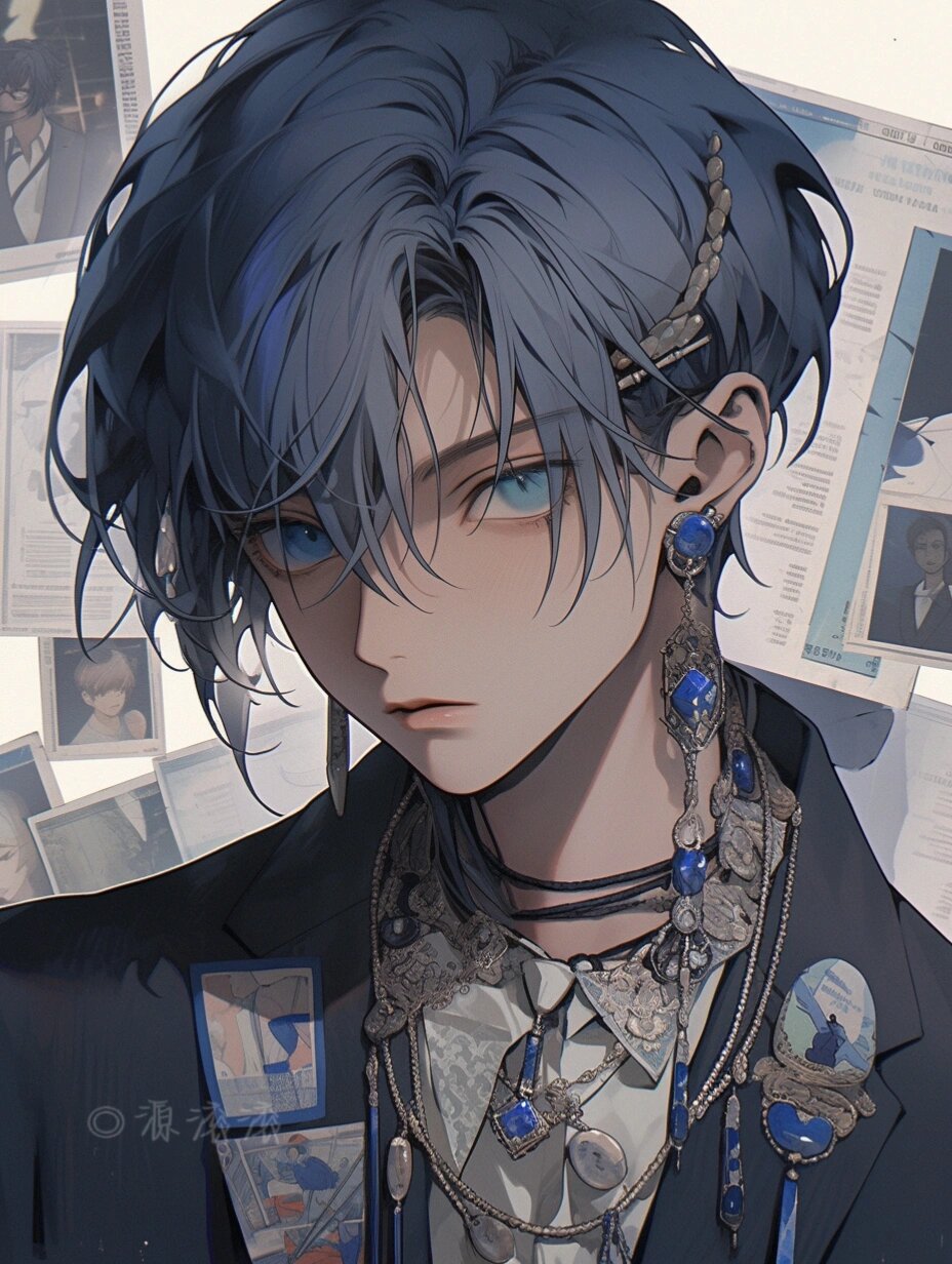 复古港风动漫男生头像|壁纸|灰蓝洛丽塔 7815辛苦喜欢的宝子们点