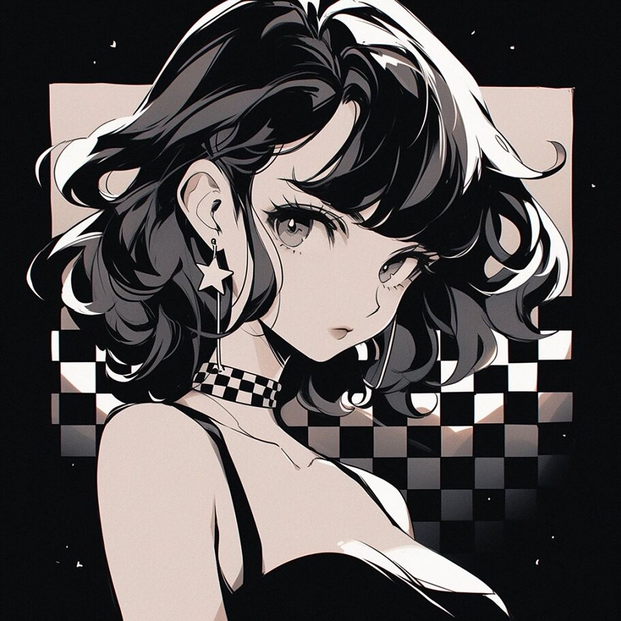 黑白女生头像|超飒简约风