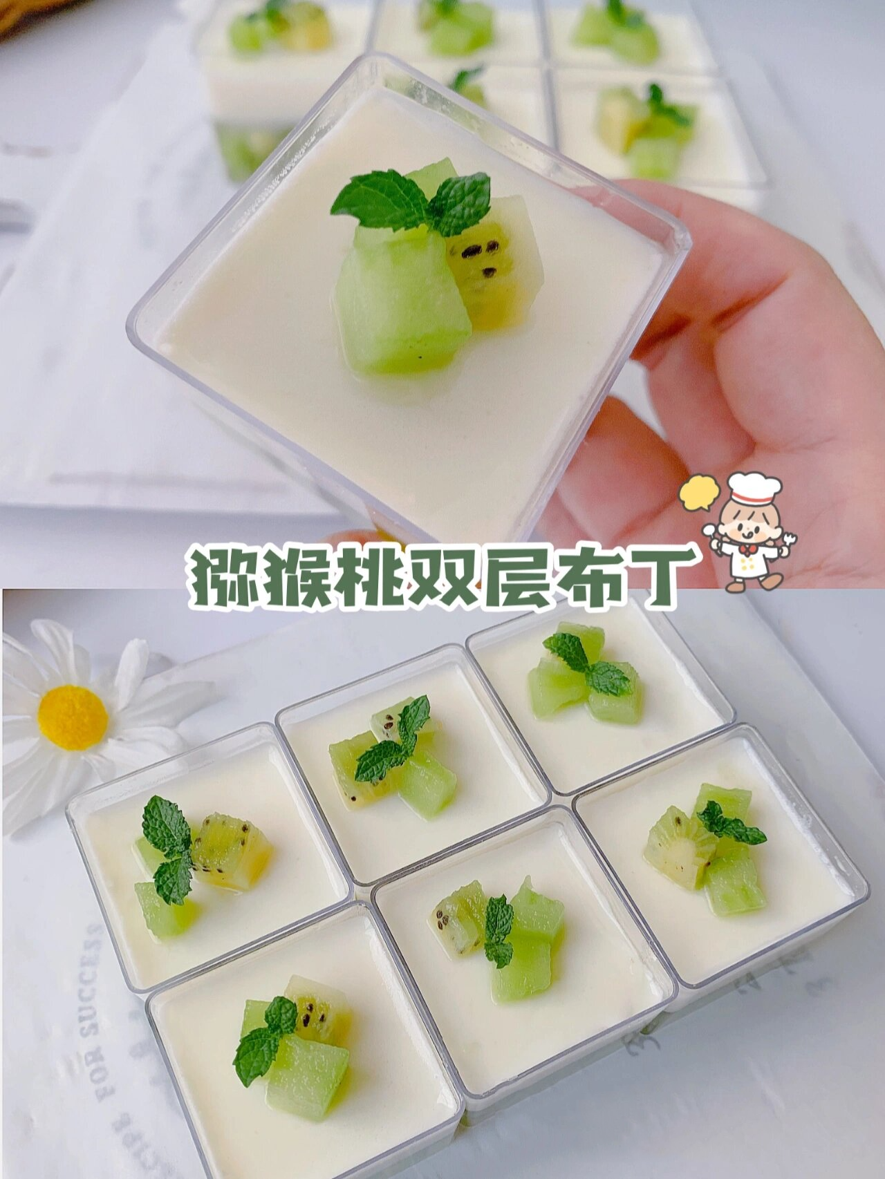 入口即化的即食猕猴桃布丁❗好吃到停不下来