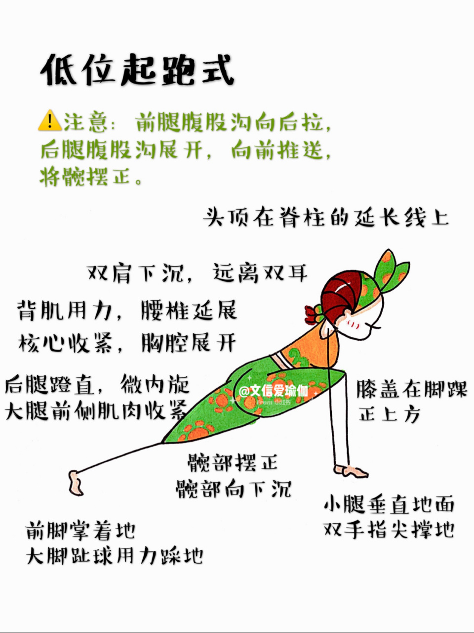 起跑式 练一字马必备 开髋体式瑜伽体式讲解 低位起跑式也可以叫骑马