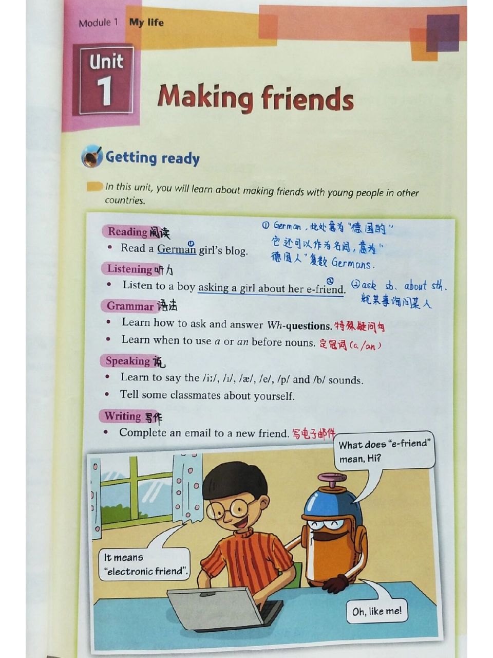 沪教牛津版七年级英语上册笔记 第一课——第一部分 来啦 来啦 新学期