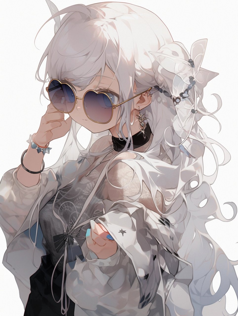 发朋友圈会被秒赞 | 墨镜酷酷动漫女孩头像