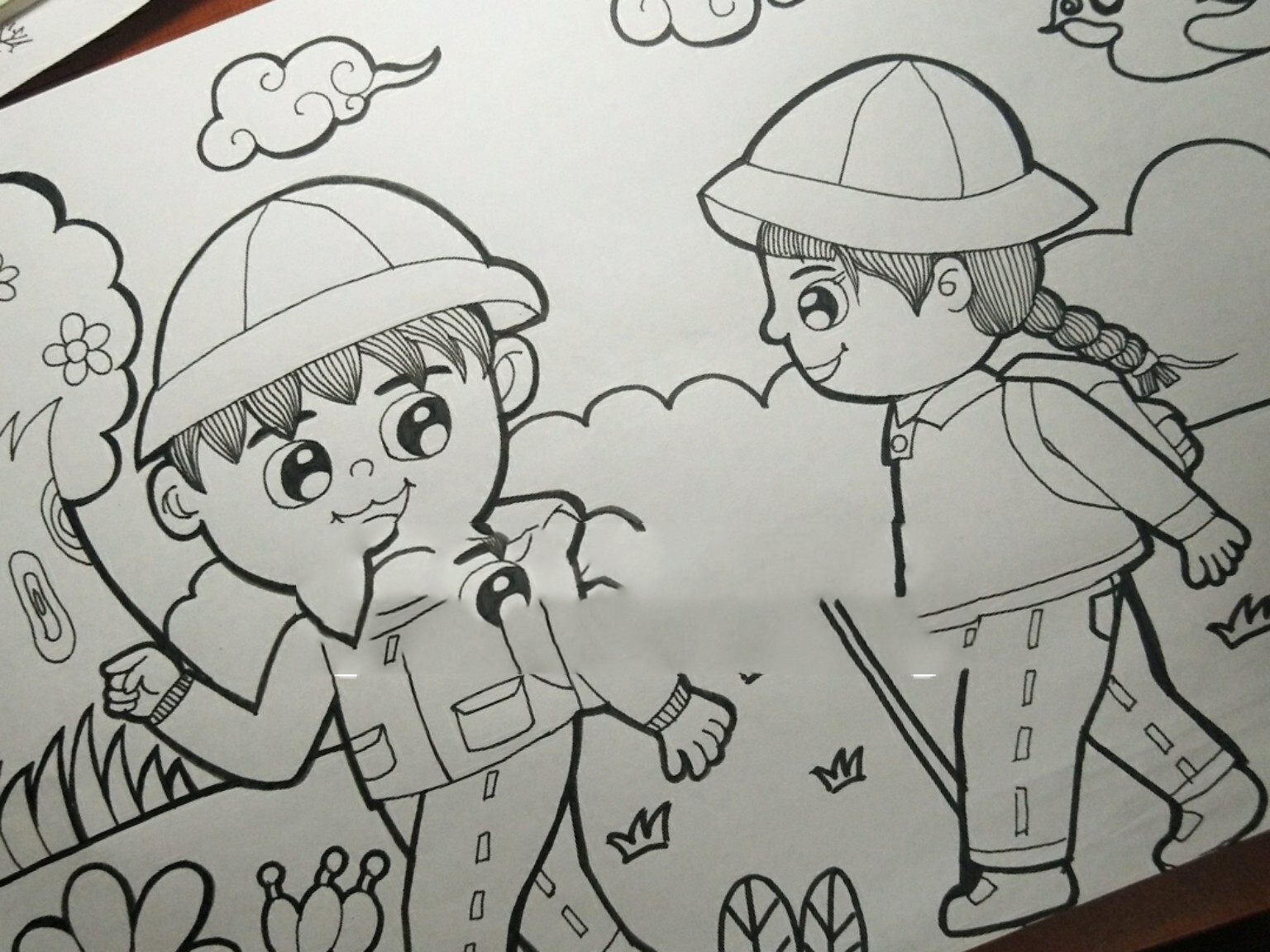 幼师主题简笔画分享:《远足》