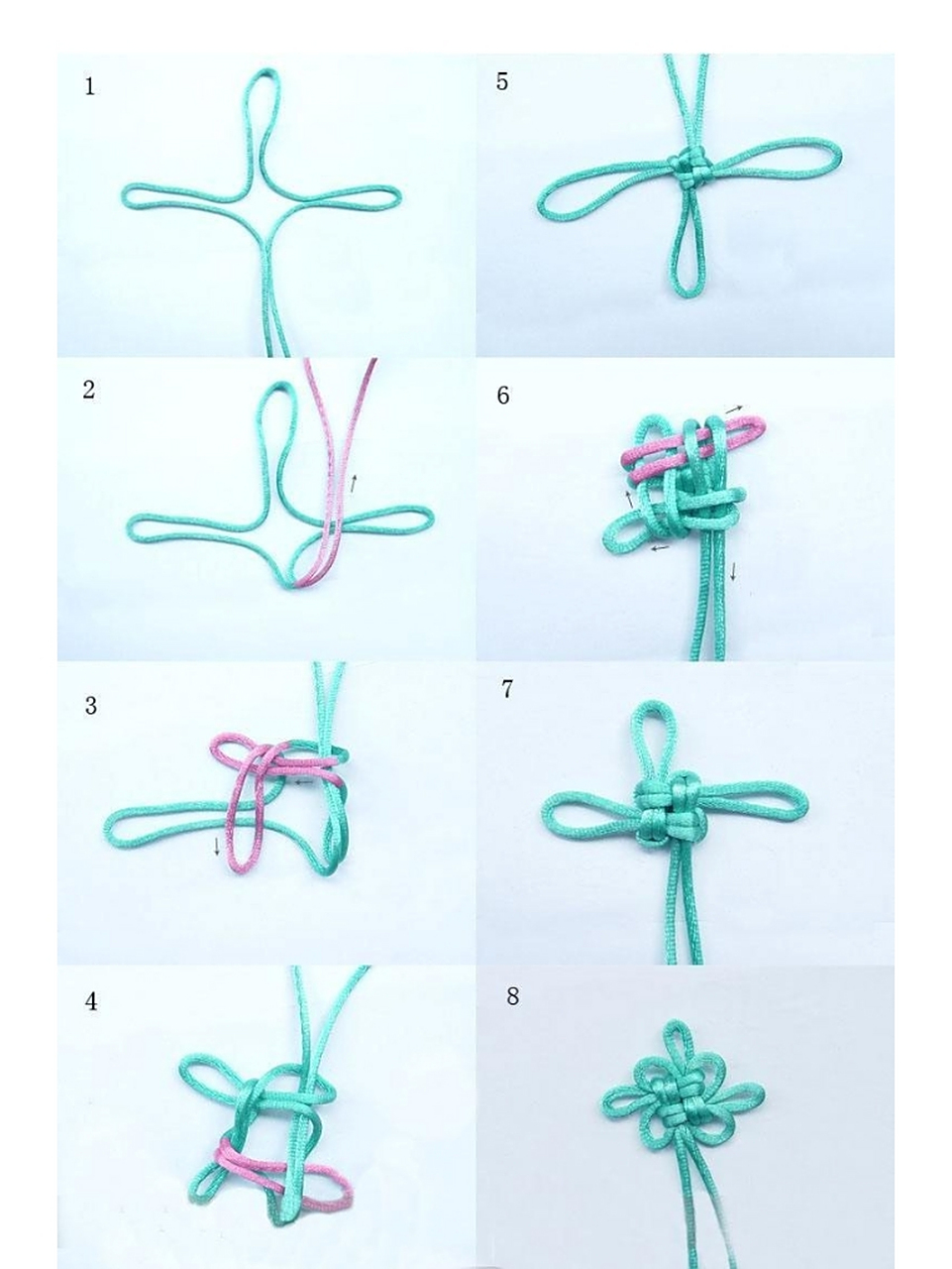 简单平安如意中国结编织方法教程图解 线材:5号线中国结线 要小巧可爱