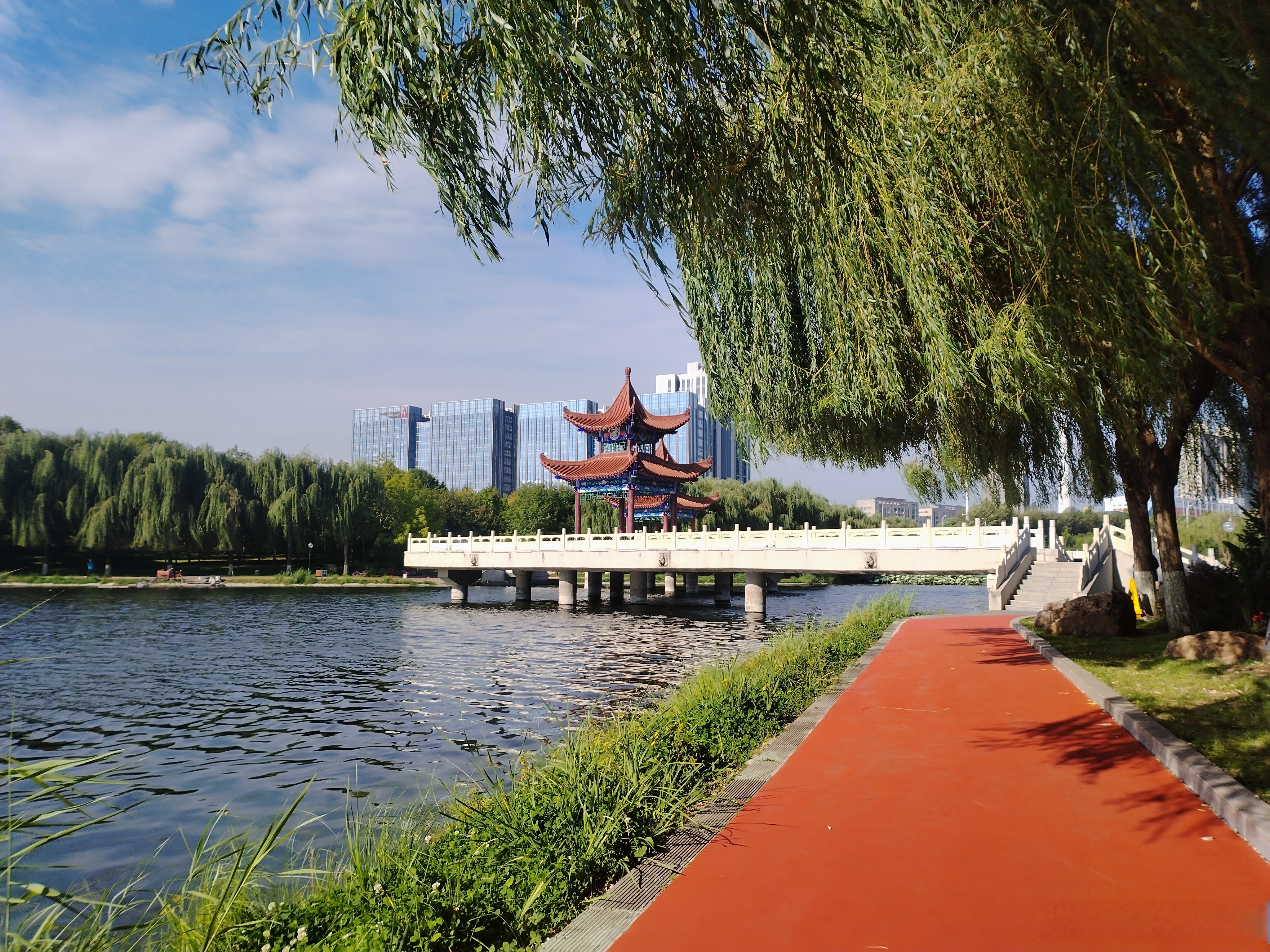 【长春友谊公园环湖路铺设橡胶跑道】#长春发布# 为优化市民休闲健身