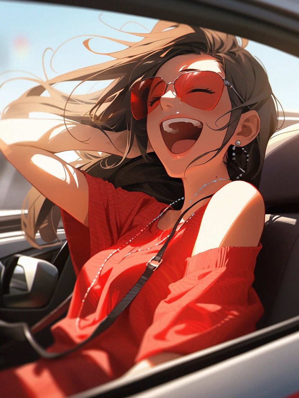 【女生头像】姐姐的副驾驶,给你坐  开车兜风去呀?