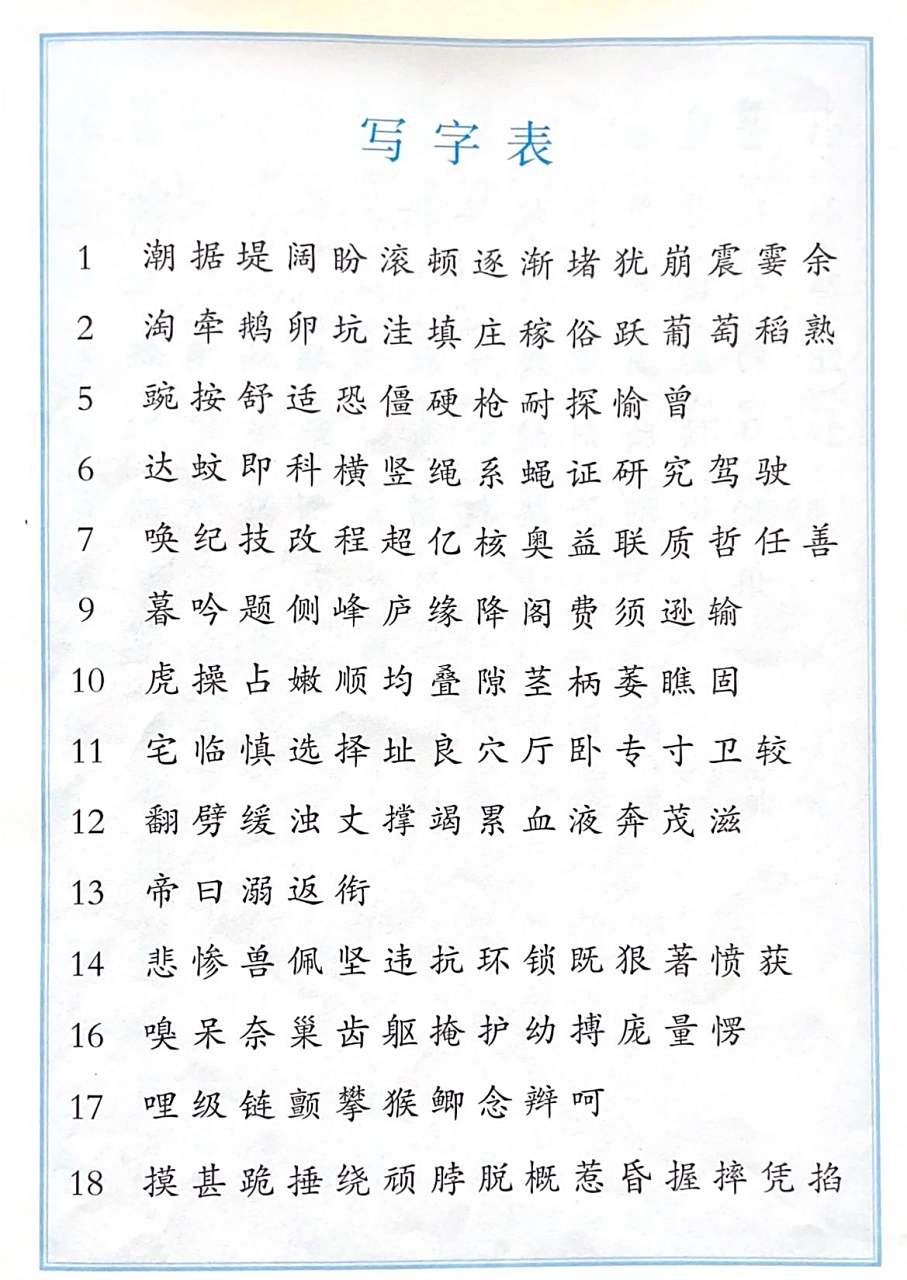 四年级上册生字表,词语表 四年级上册生字表,词语表