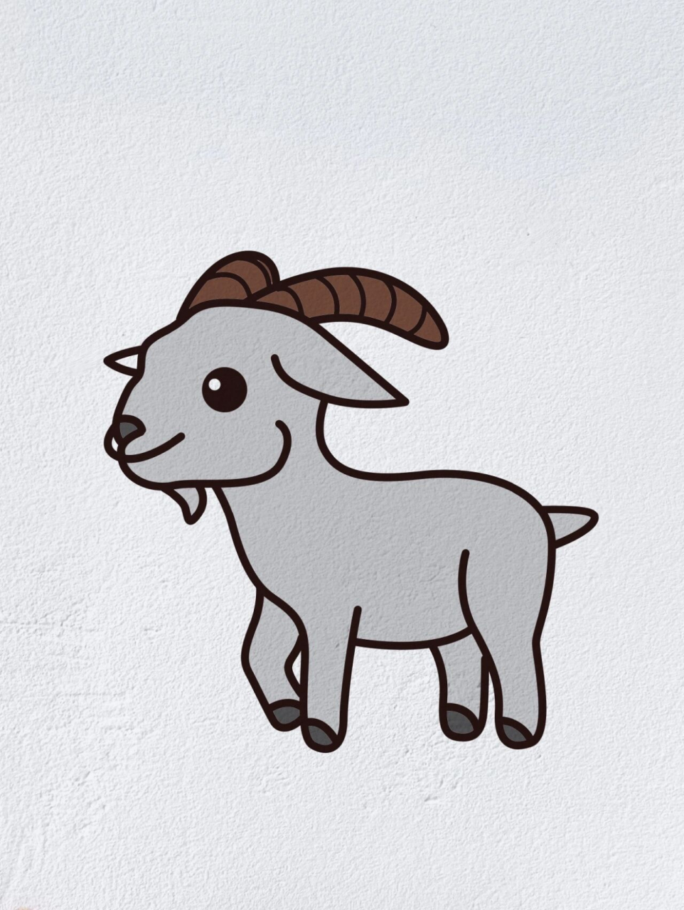 动物简笔画之可爱的山羊(内附过程图)