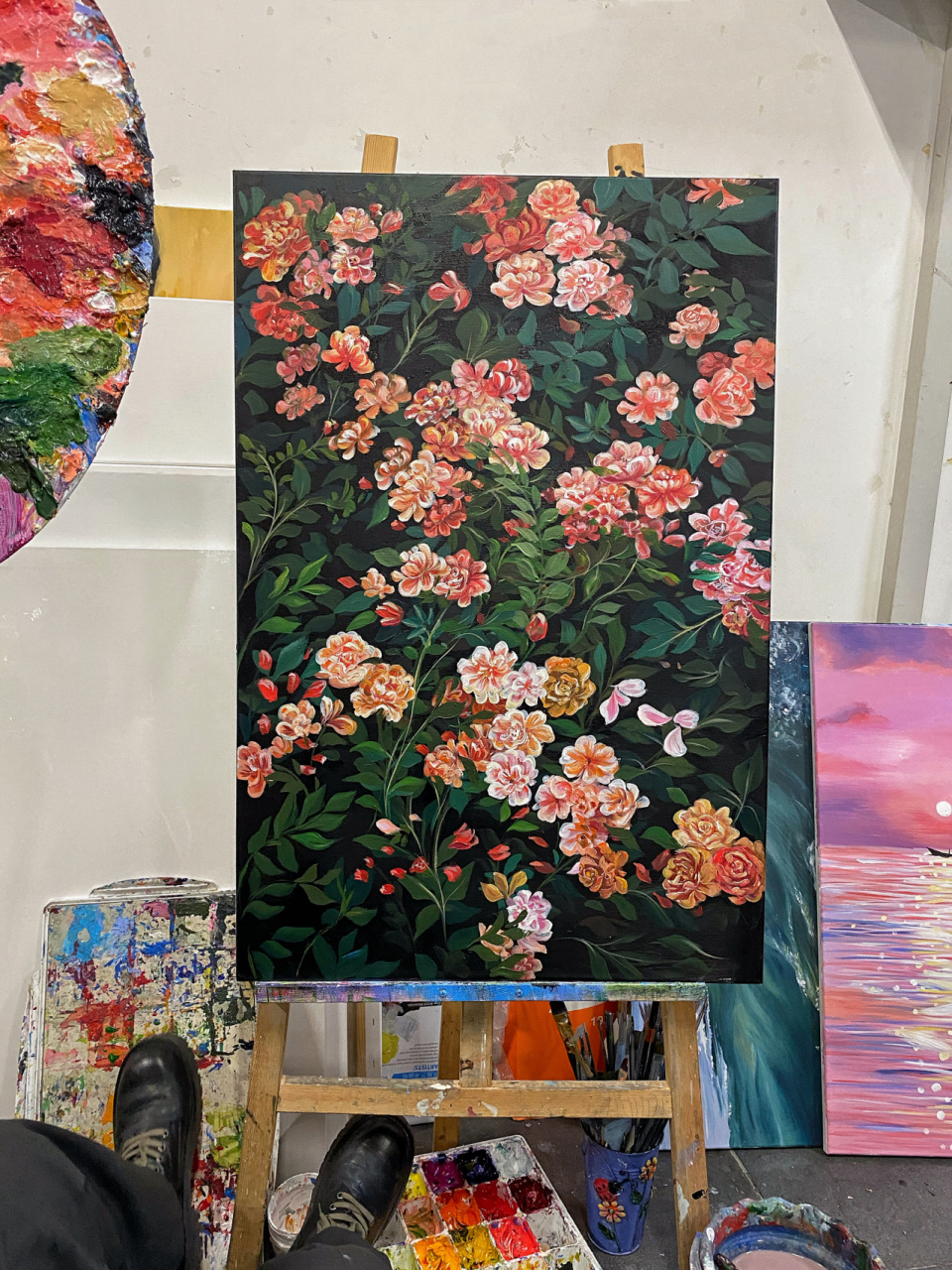 丙烯画 | 玫瑰花海 《玫瑰花海》详细步骤 11566.