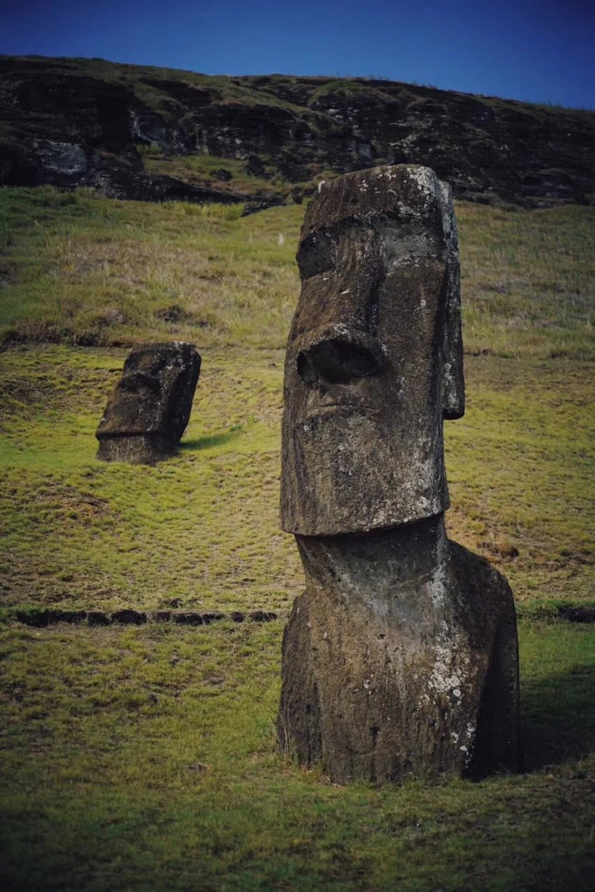 复活节岛石像@复活节岛,智利,2020 复活节岛,也叫拉帕努伊岛,地图上看