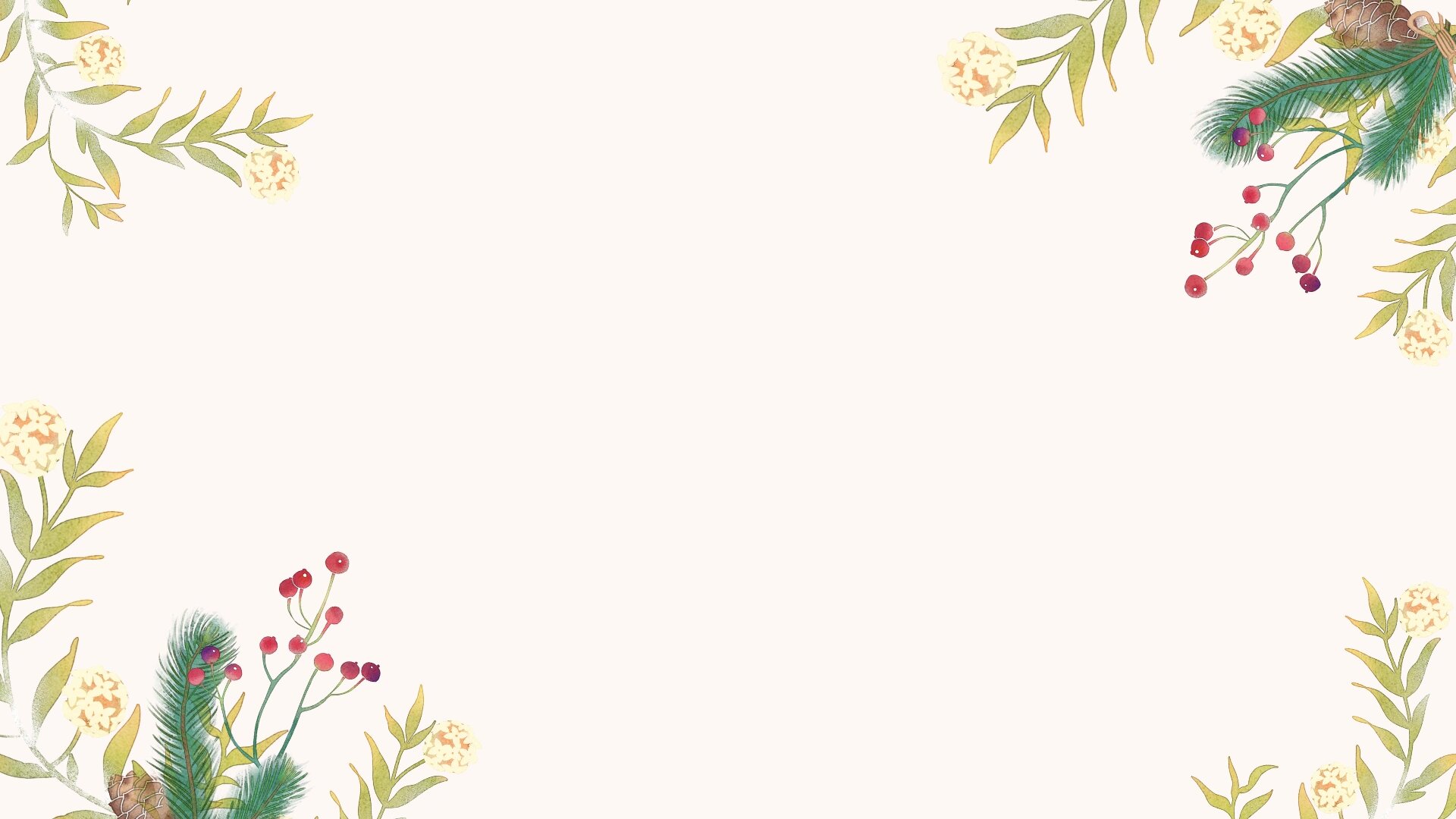 彩色绿植边框ppt背景图分享