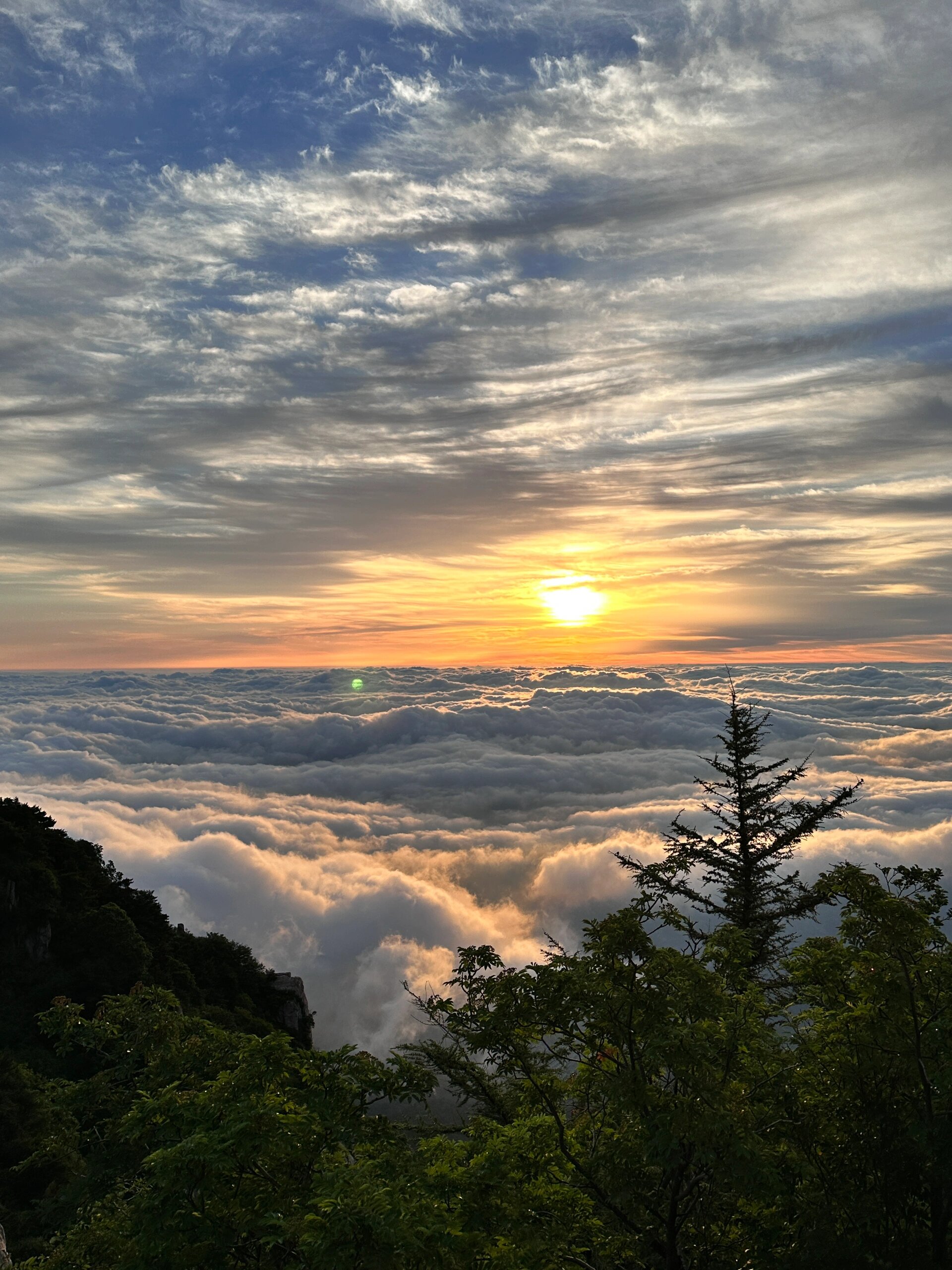 泰山登顶日出云海