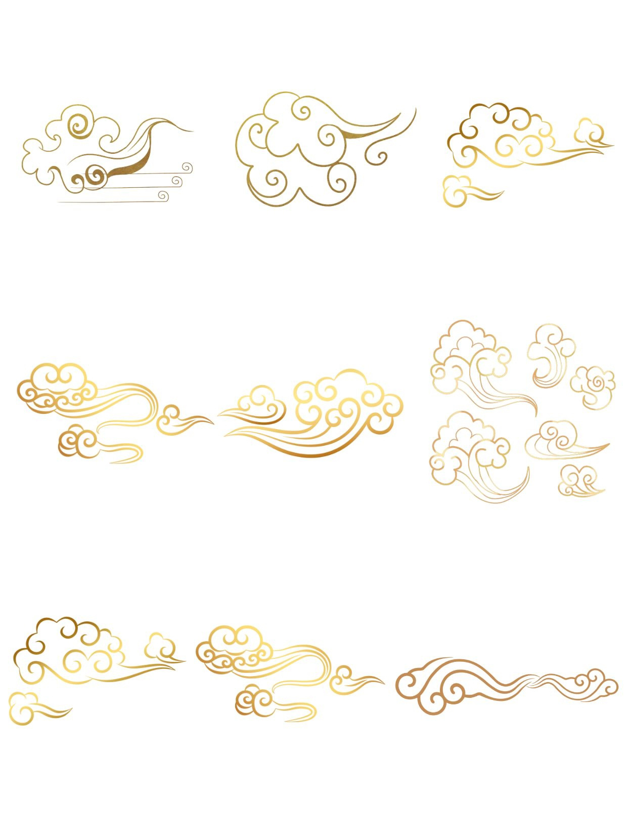 国潮传统祥云7815|28款云纹|97 免扣素材 祥云图案是古代吉祥的