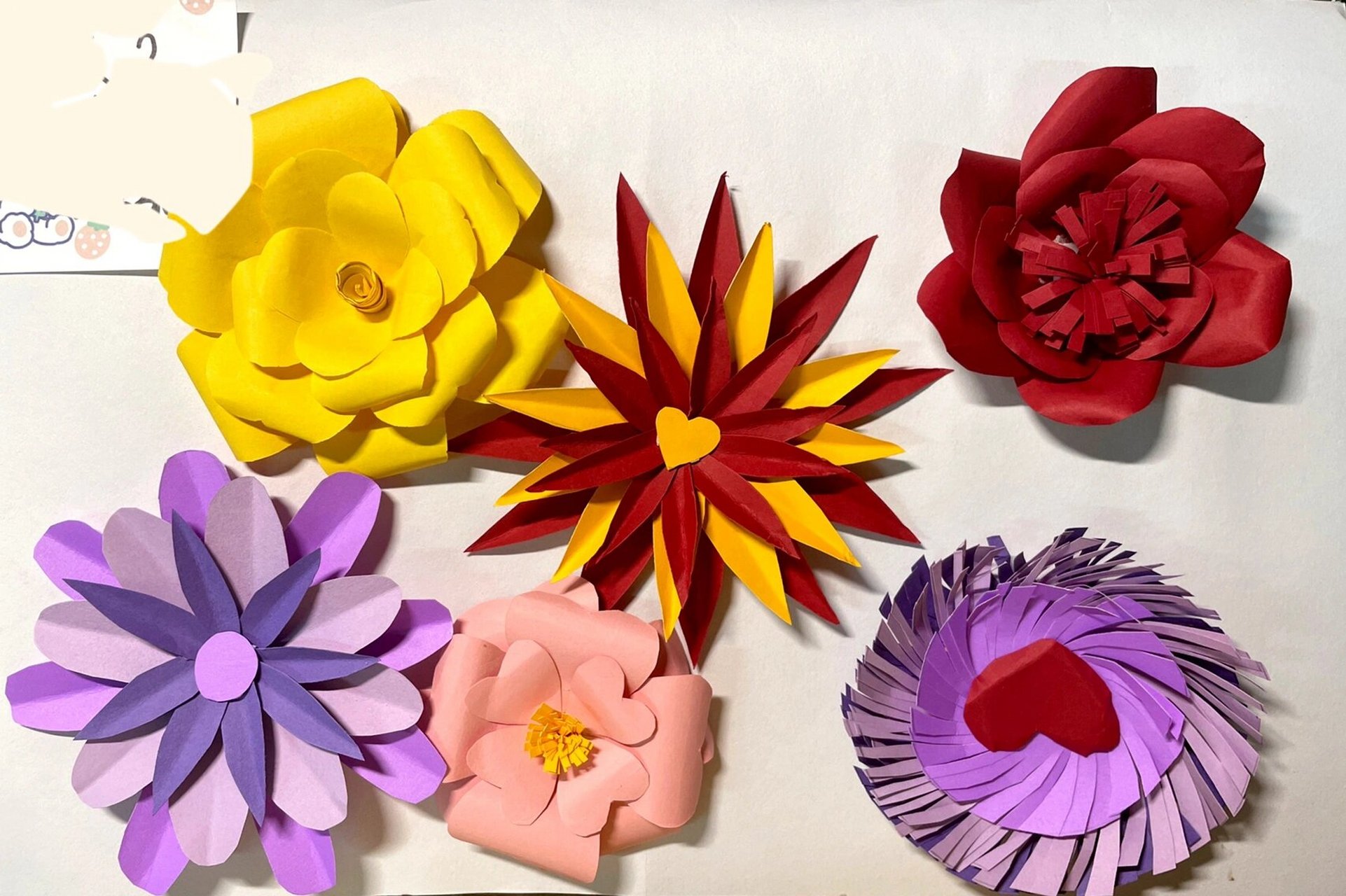 环创-纸浮雕花朵,叶子,灌木 草地制作 做的不太好看