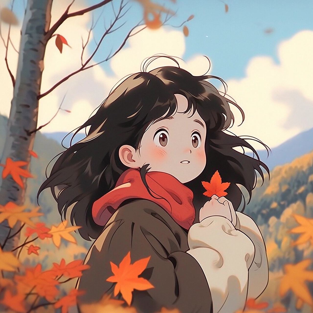 天冷了,该换头像了～ #手绘原创插画# #原创头像# #动漫头像# #漫画