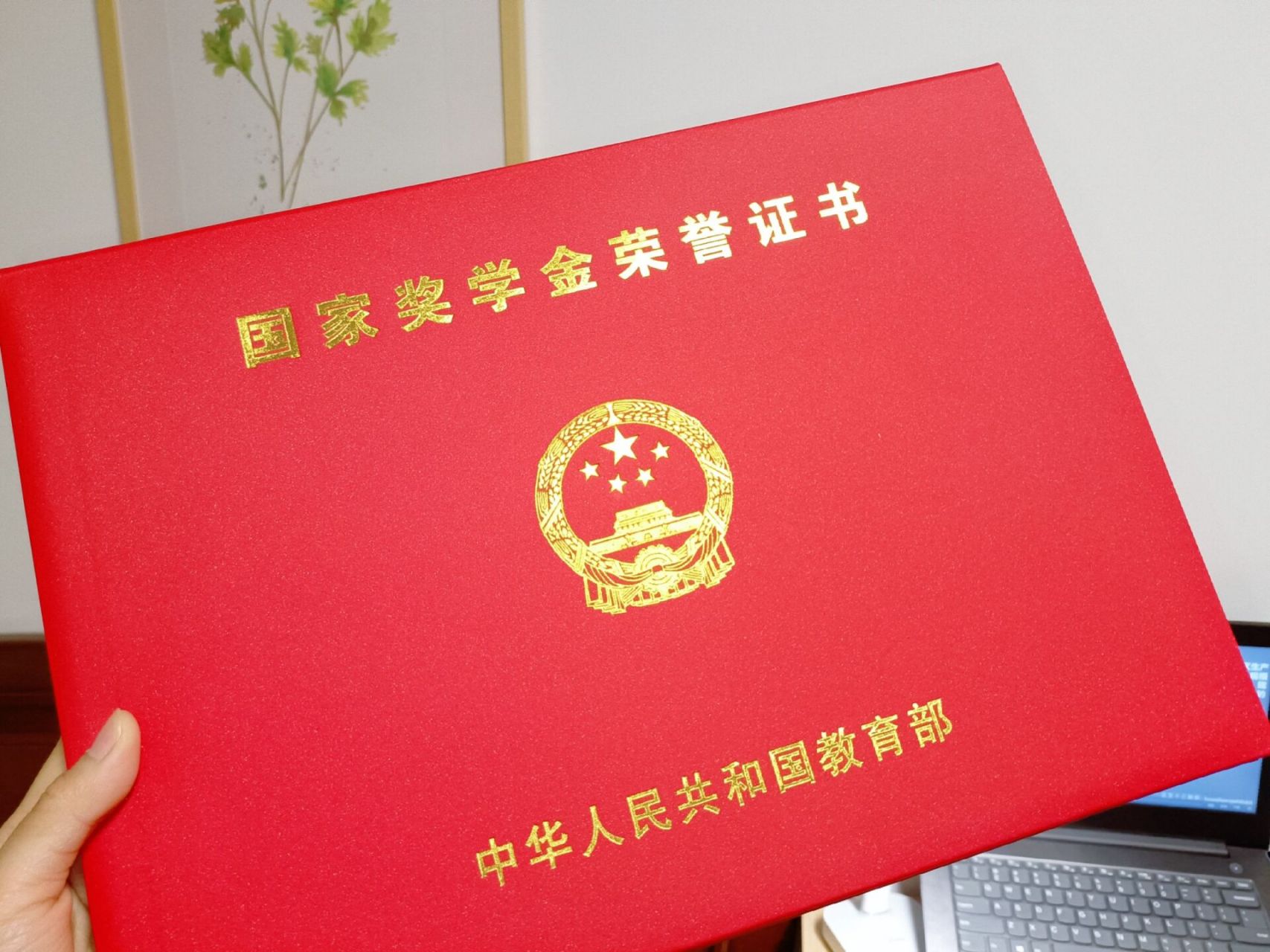 研究生国奖证书 研究生国家奖学金 get! 意外荣誉,开心哈哈哈