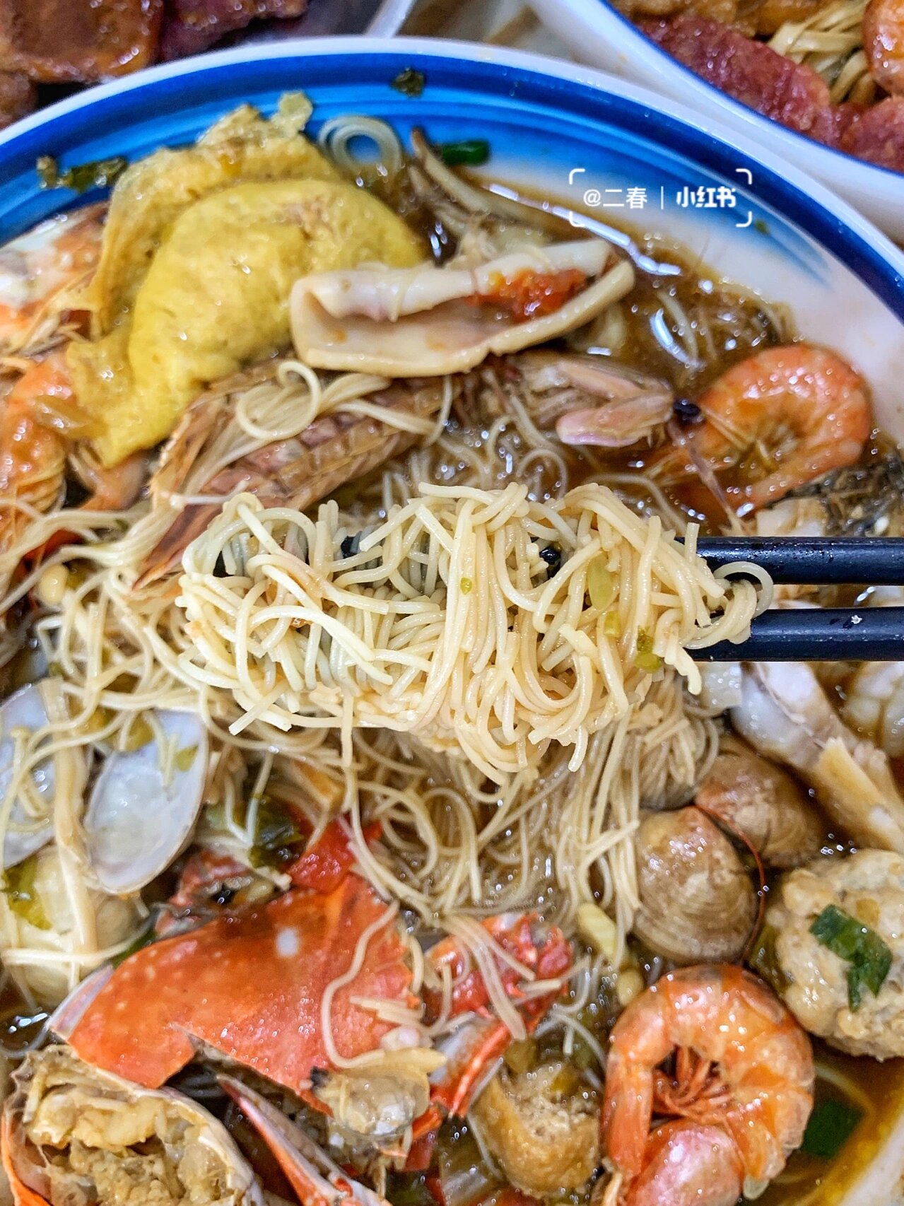 宁波美食99一碗全是海鲜的海鲜面6015透骨新鲜