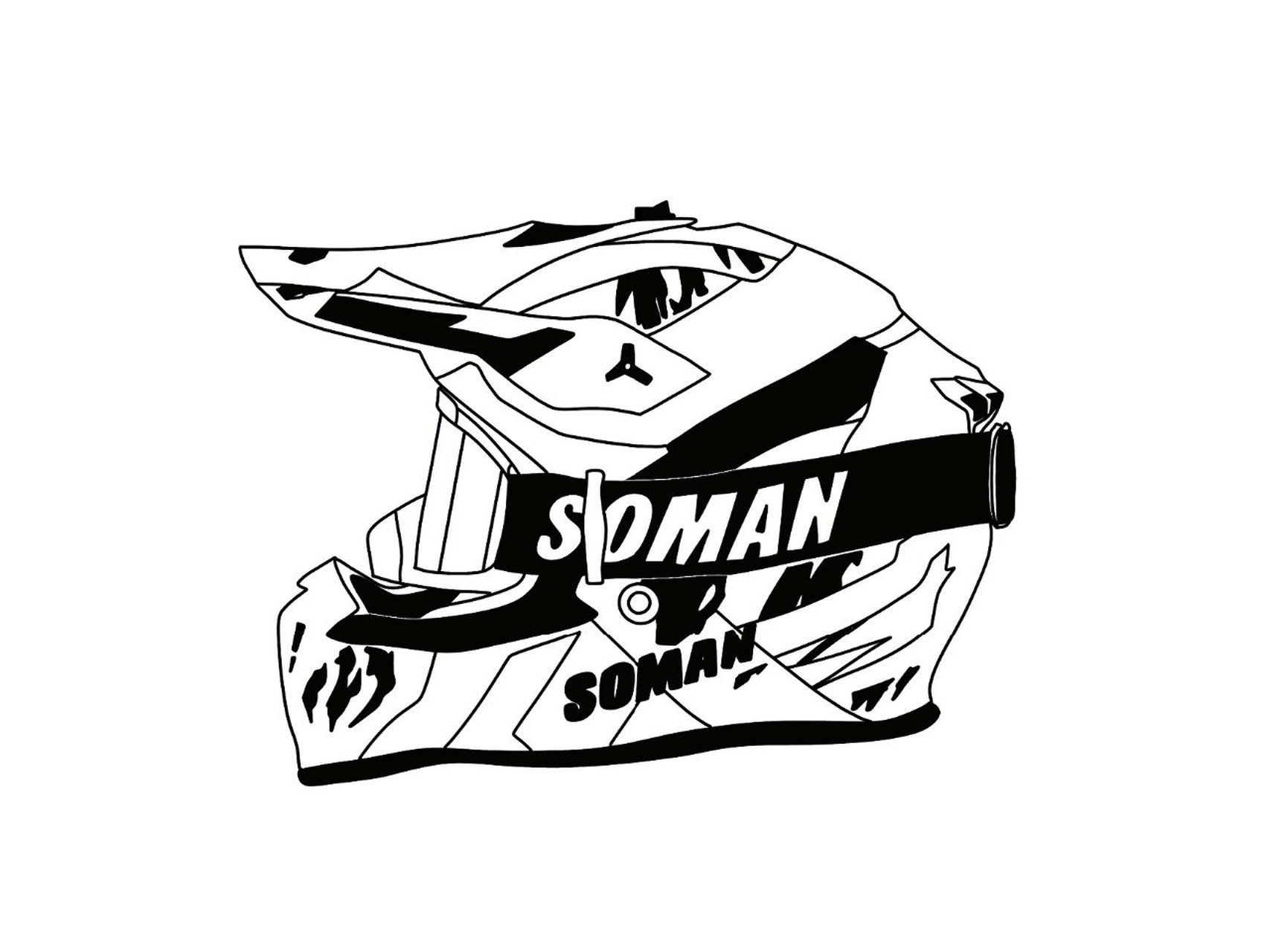 分享简笔画素材:赛车头盔样式素材 简笔画 手帐素材 绘画素材 赛车