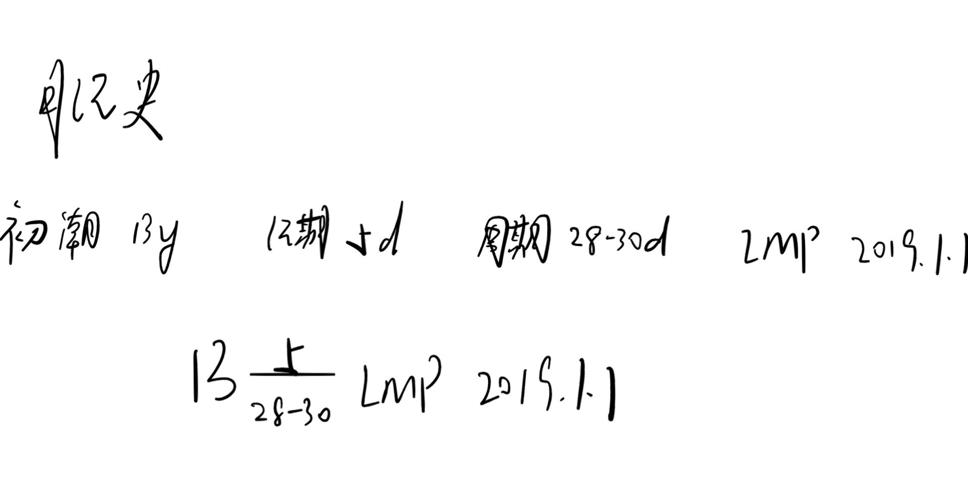 月经史简写公式   妇科篇 月经史记录方法 欢迎大家补充