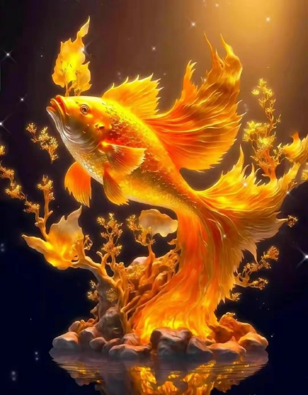 祥瑞的9幅锦鲤美图和祝福送给好运连连的你!愿你财运亨通!财源滚滚!