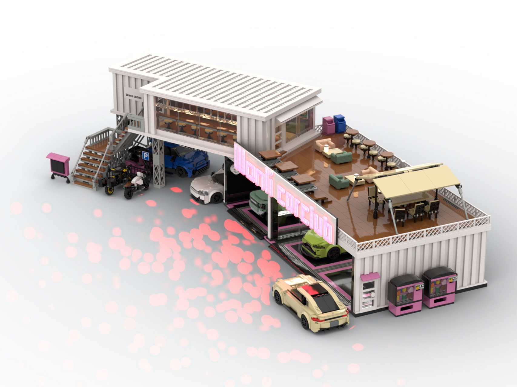 【乐高moc】细节巨多的集装箱式汽车俱乐部 我的梦想一直都是拥有一家