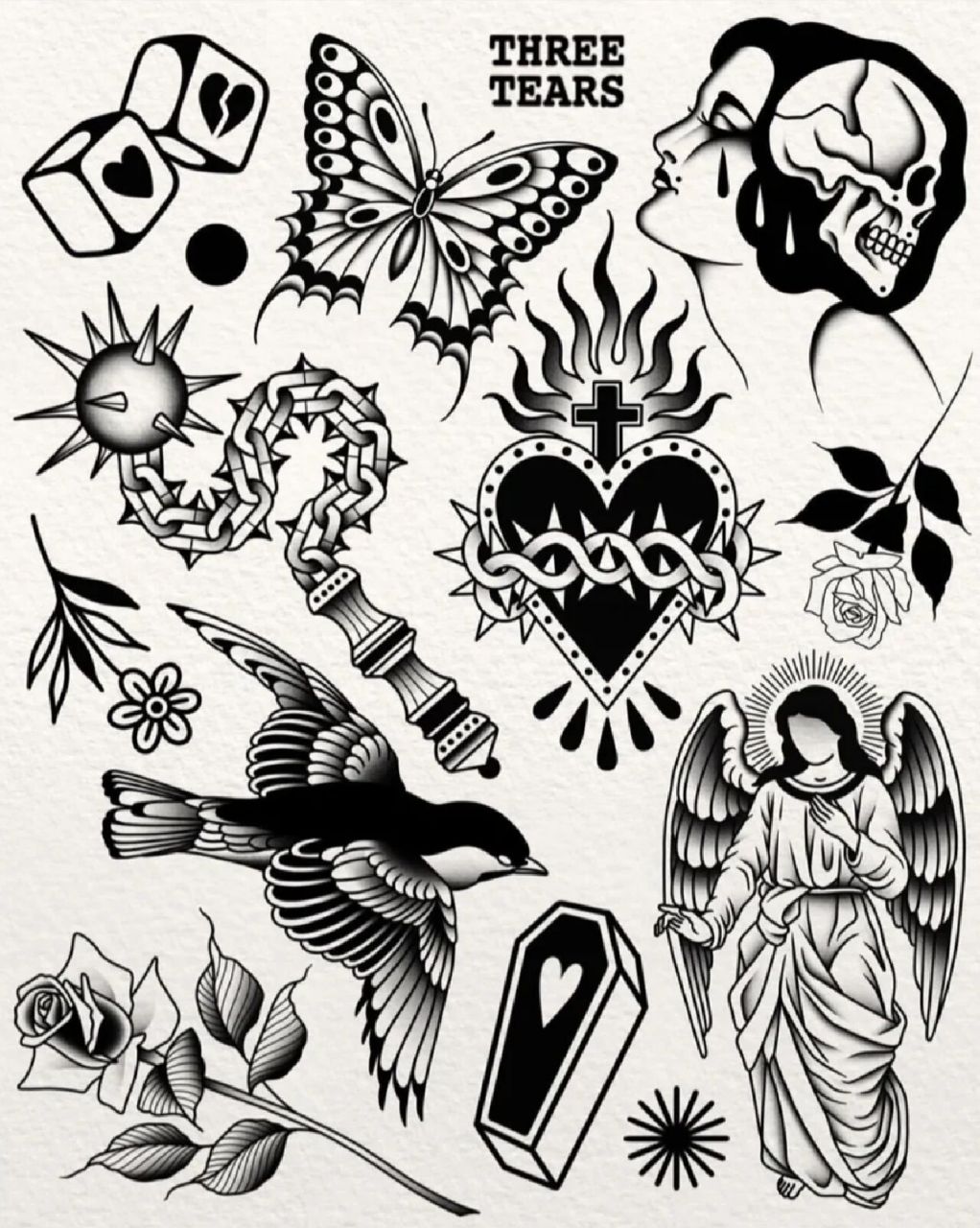 暗黑风格纹身图案 暗黑风男女都适合 可花臂拼接,也可单纹