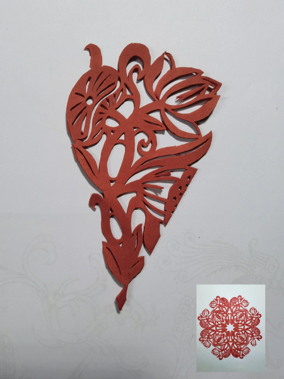 剪纸,4角团花纹,图样参考来自