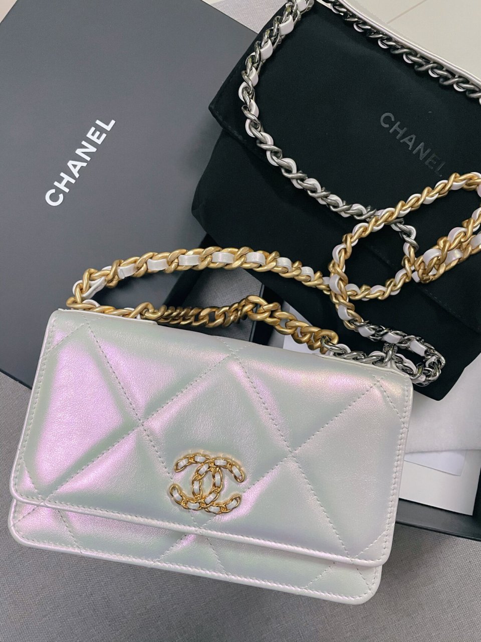 chanel19woc神仙珠光白90又香又美真的爱了 96chanel19 woc珠光白