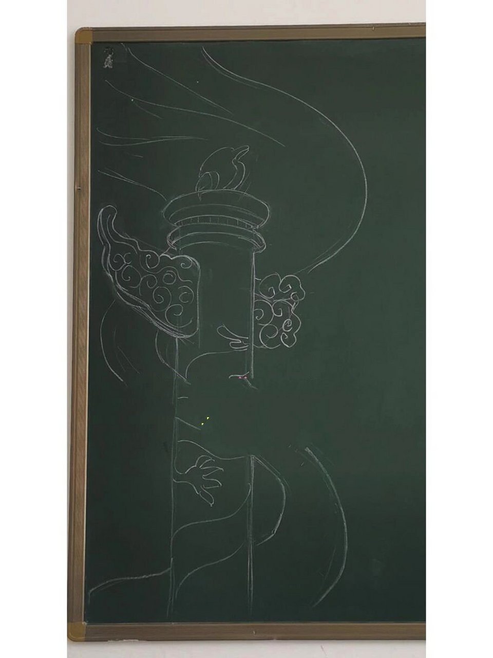 【华表】黑板报粉笔画15分钟绘画 黑板报素材! 15分钟快速画  华表