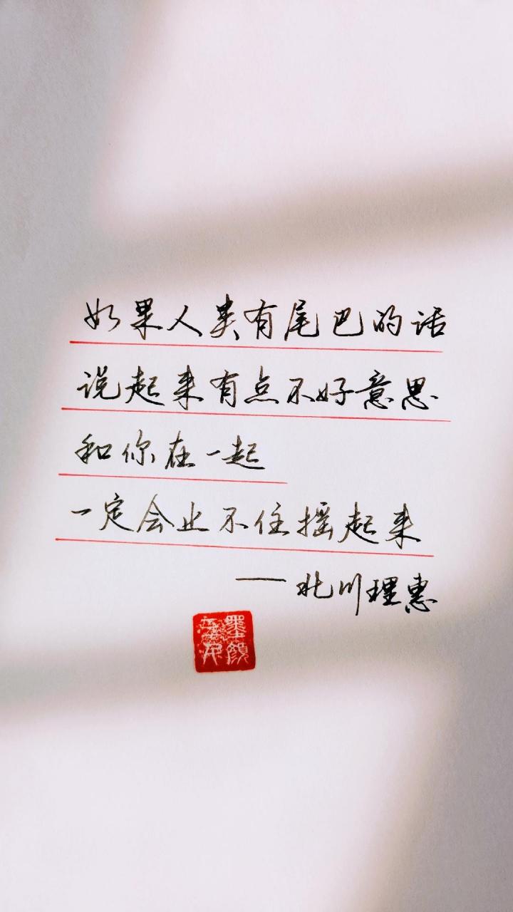 如果人类有尾巴的话手写文字 治愈系文字 情感 文字共情 练字