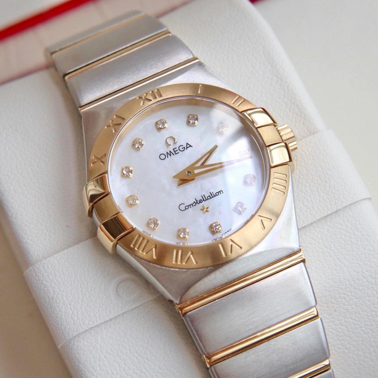 欧米伽/omega 星座系列27mm 欧米伽/omega 星座系列 真钻96石英女表