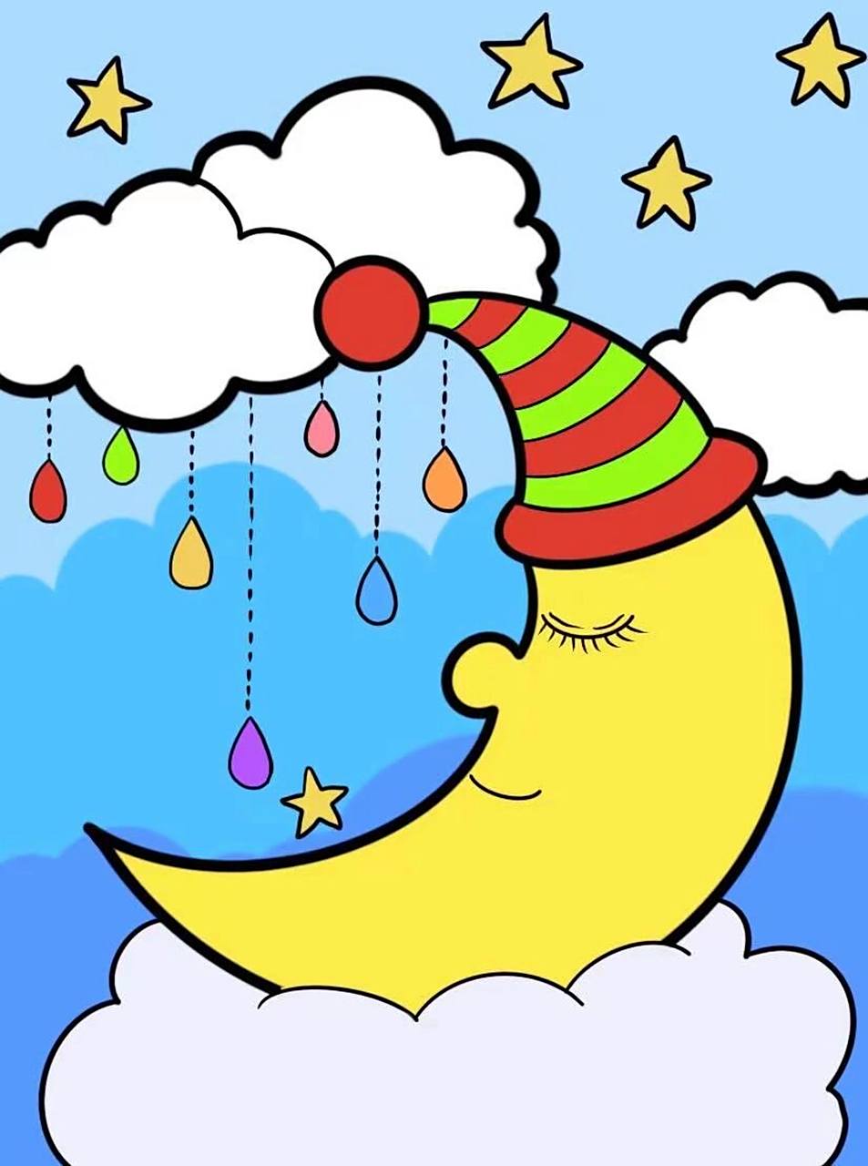 月亮儿童画简笔画